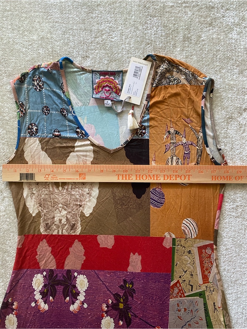 Johnny Was Tokyo High-Slit Bamboo Dress Multicolored Size Small New - Picture 11 of 15